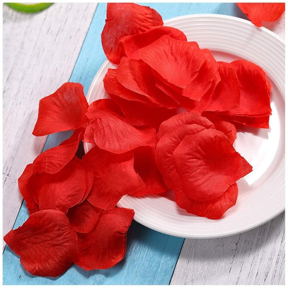 Pétalos de rosa de 1000 Uds., pétalo de seda roja, flor para boda, decoración para de noche romántica y decoración para eventos y fiestas de San Valentín