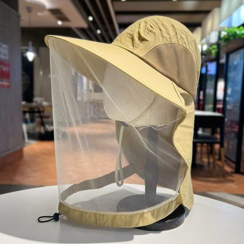 Gorro antimosquitos plegable a la con malla de red oculta para mujeres y hombres, gorro repelente de insectos y abejas, gorro de pesca con protección solar: Blanco