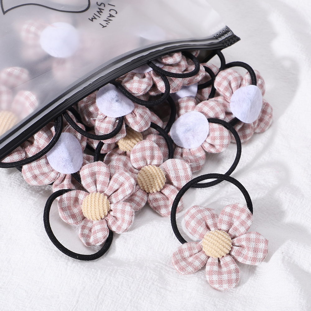 Gomas elásticas para el pelo para niña y niña, accesorios para el cabello hechos a mano, 2/4/6 piezas: XS / Plata