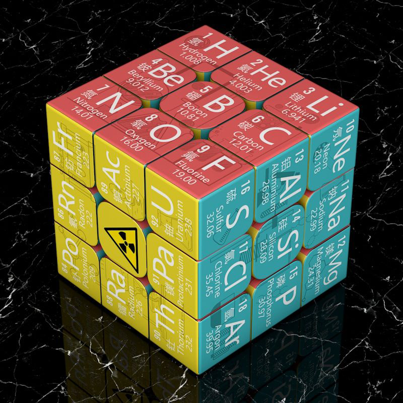Cube magique 3x3x3, tableau périodique chimique, physique, Puzzle 3x3, pour étudiants, formule mathématique, jouet d'apprentissage éducatif pour enfants