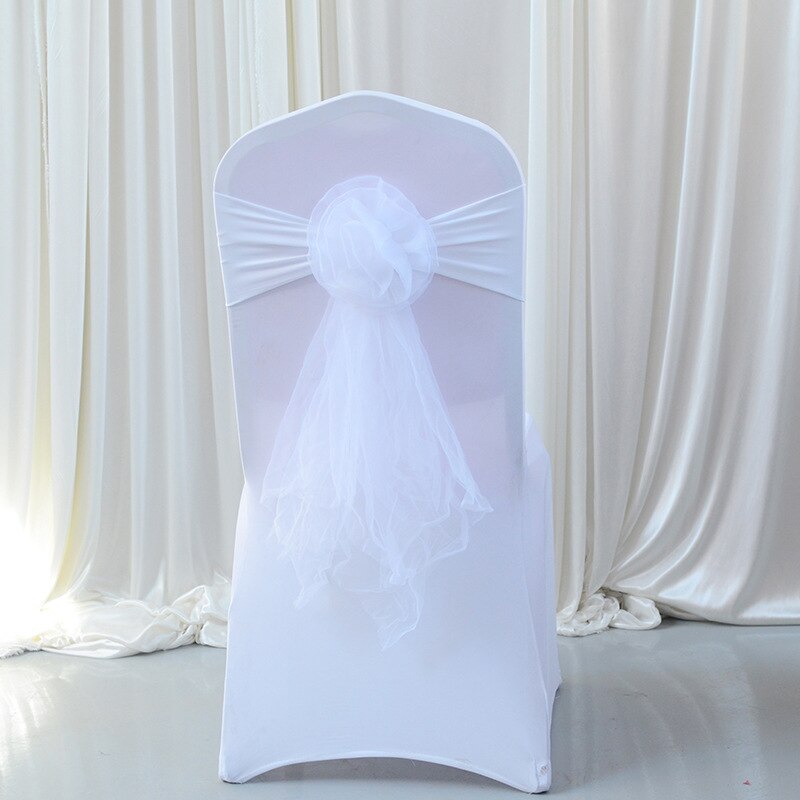 1 Stück Hochzeit Sessel Bogen Organza Sessel Schärpe Blume Sessel Startseite Knoten Pro Bankett Veranstaltung Geburtstag Party Dekoration: A11