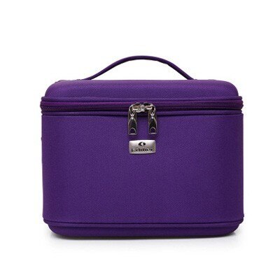 Make Up Bag Women Shoulder Cosmetic Case Female Beauty Brush Waterproof Makeup Box Toiletry Suitcases: S purple