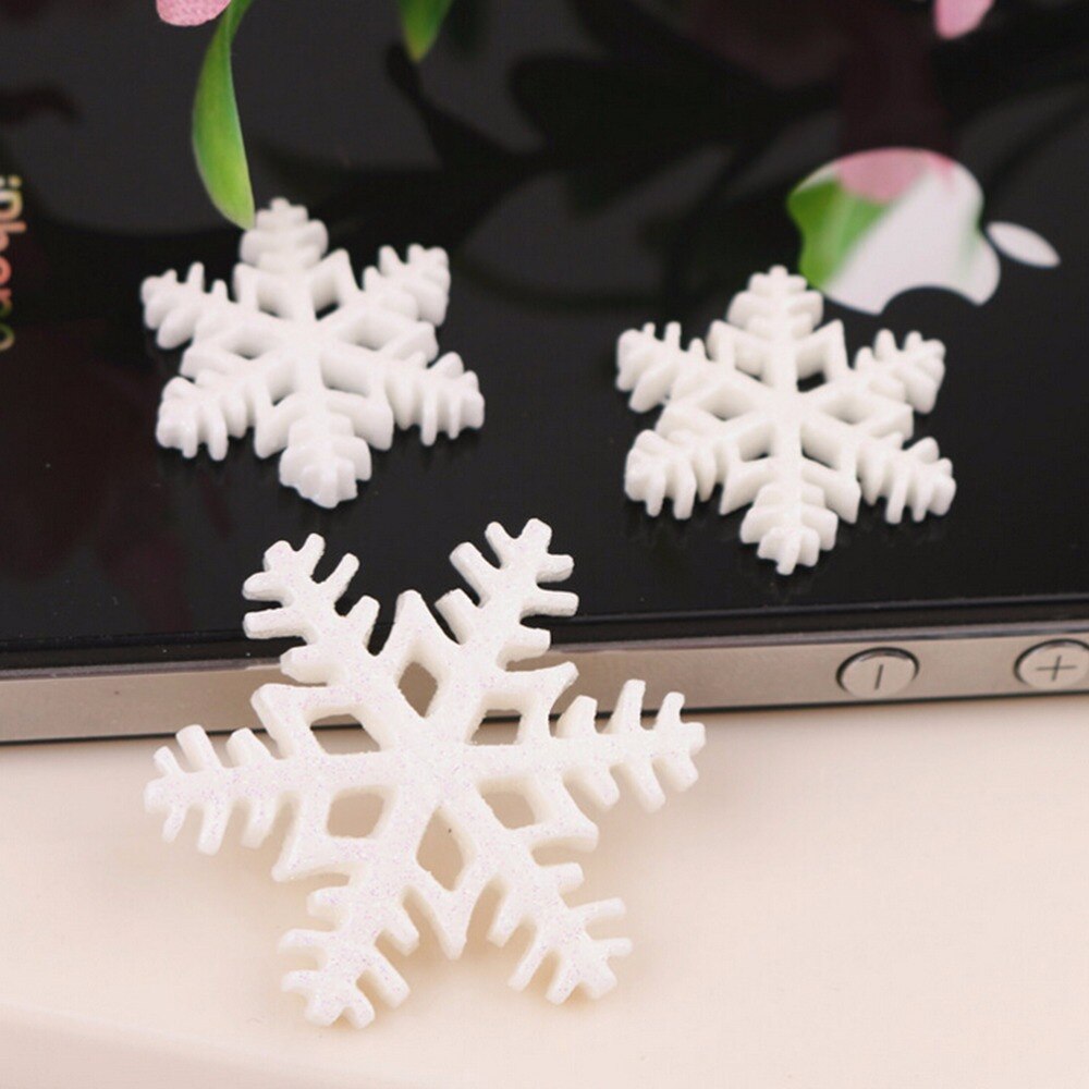 30 Pcs Vrolijk Kerstfeest Ornamenten Verkoop Witte Sneeuw Vlok Resin Plakstenen Craft Mini Xmas Decoratie Levert Jaar