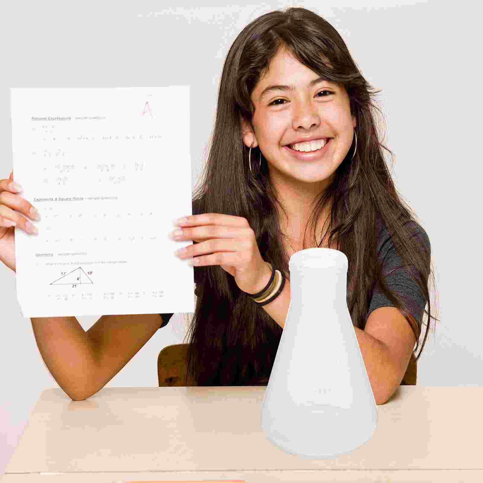 3pcs Plastic Erlenmeyer Flask Transparent Science Flask Practical Conical Flask