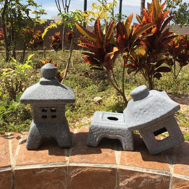 Decoratie Producten Binnenplaats Japanse Keramische Imitatie Steen Lamp Ornamenten Imitatie Marmer Rode Klei Japanse Tuin Lantaarn