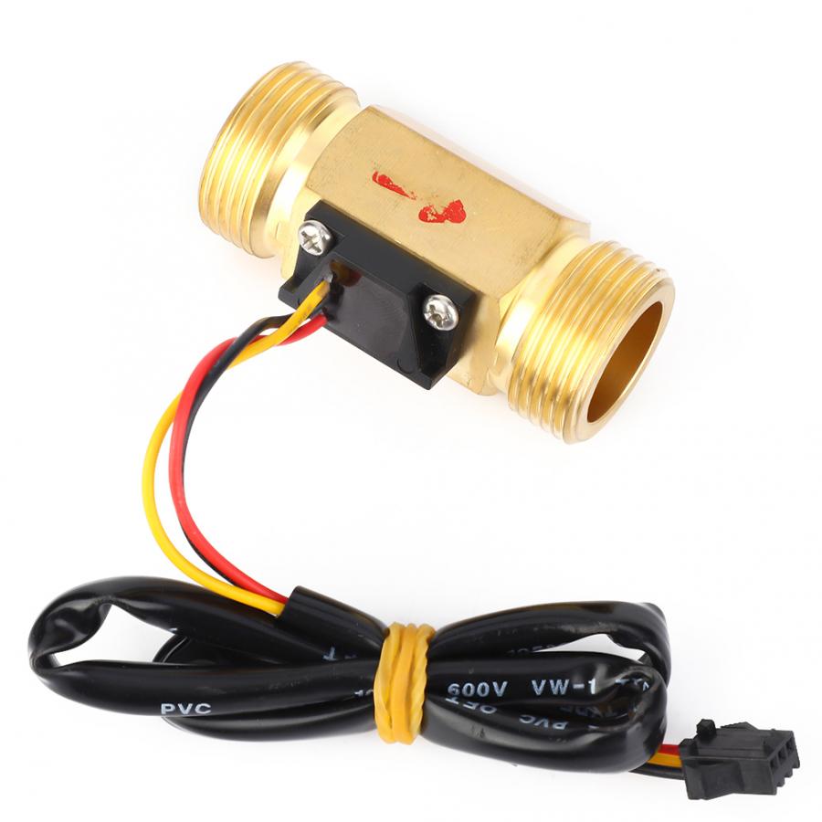G3/4in Hall Effect Flow Rate Meter Male-Male Thread 1~30L/min Flow Sensor Gauge Liquid Level Sensor
