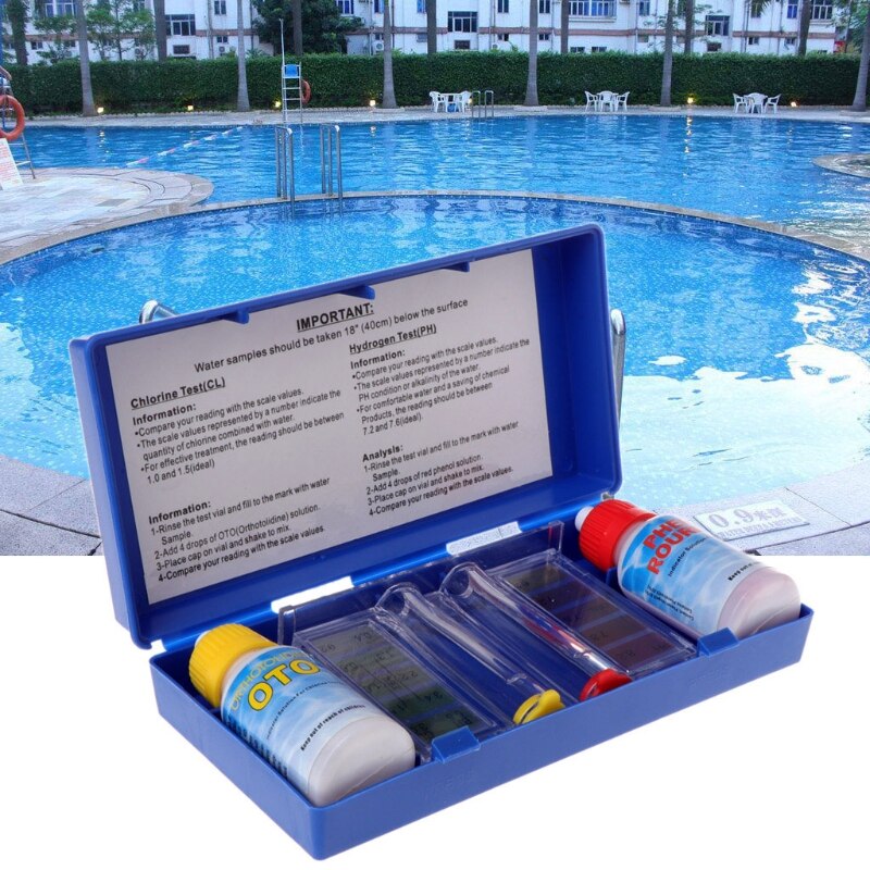 1 set ph klor vatten test kit simbassäng akvarium tillbehör testare