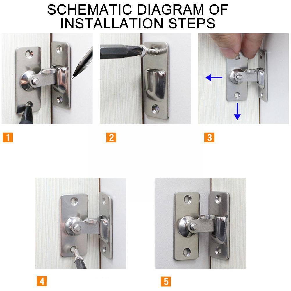 90degree Right Angle Door Buckle Latch Steel Right Angle Latch Door Door Bathroom Door Lock Sliding Window Angle Right X2S3
