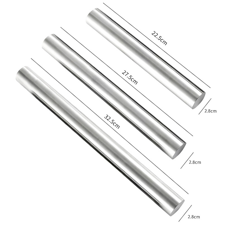 304 stainless steel rolling pin stainless steel Roll pin cake baking technology cooking tools silver stainless steel Roll pin: 27.5cm