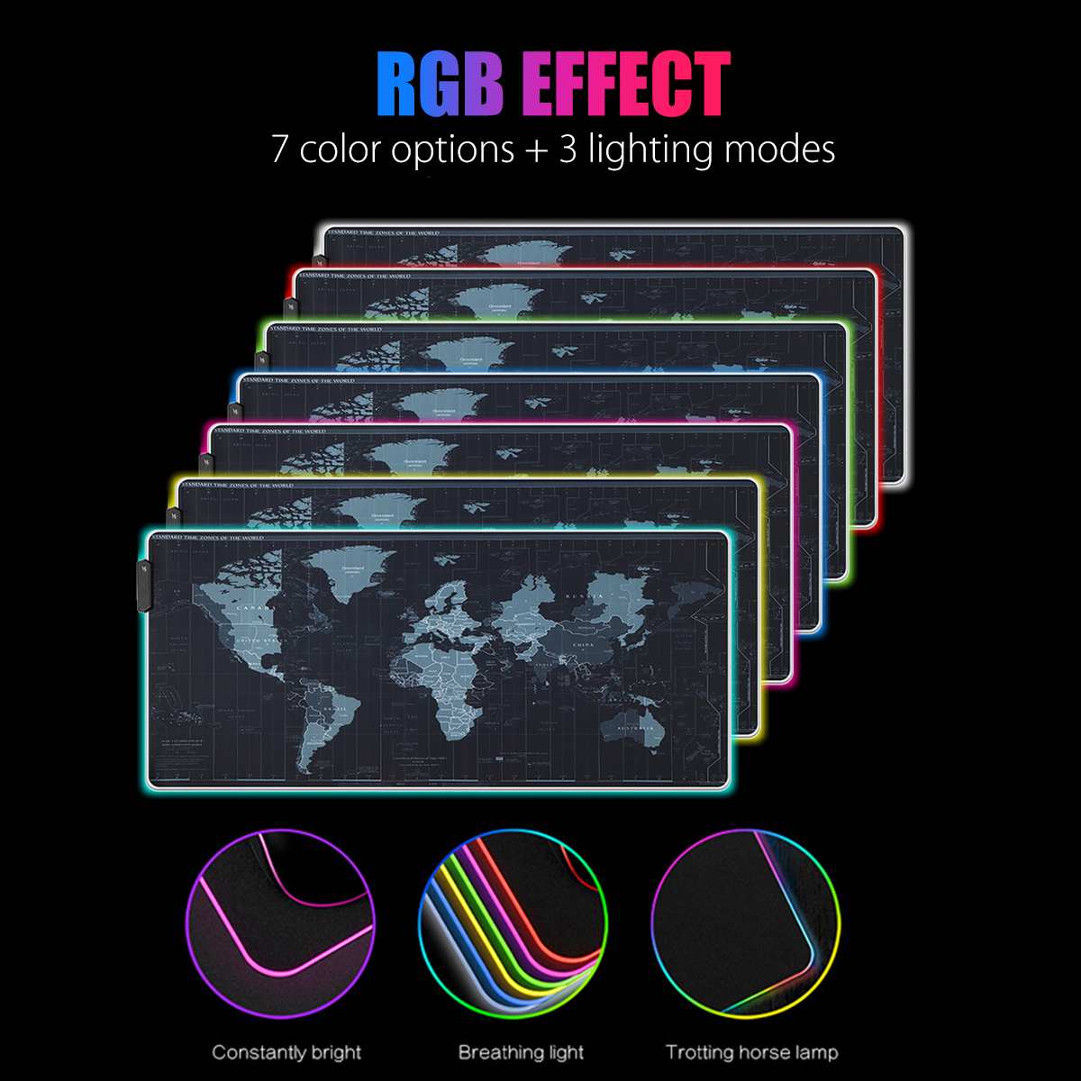 RGB Gaming Mouse Pad Large Gamer Computer Mousepad LED Keyboard Desk PC Mause Pad Laptop Desk Mat