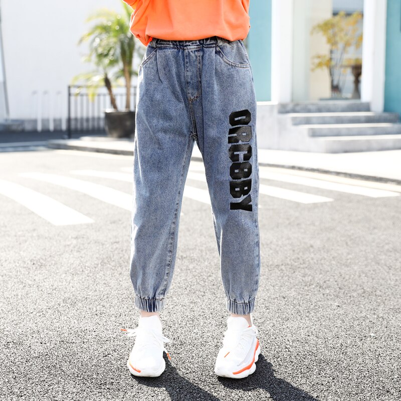 Barneklær høst barn bukser jenter jeans letter joggers denim joggerbukser 4 6 8 10 12 år barn jenter bukser