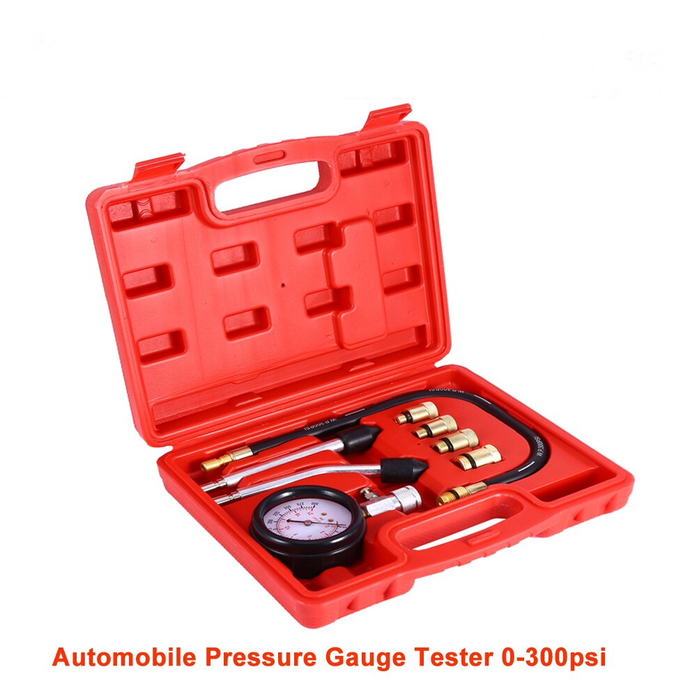 Gasoline Engine Compression Tester Auto Petrol Gas Engine Cylinder Automobile Pressure Gauge Tester Automotive Test Kit 0-300psi
