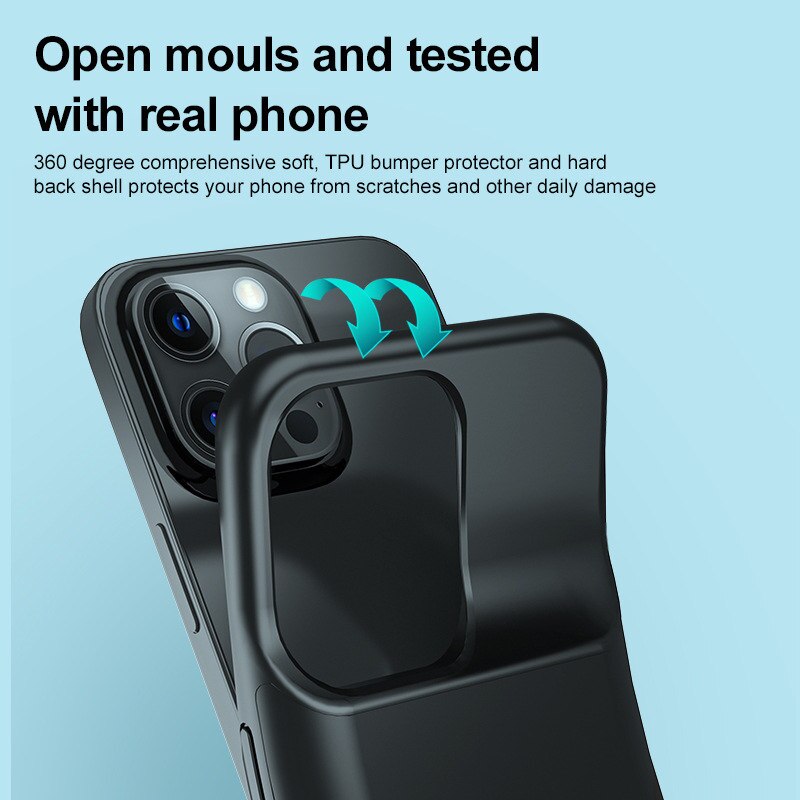 For iPhone 13 Pro Max 12 11 Pro 20000mAh External Silicone Portable Battery Power Case Band Charger Backup Cover