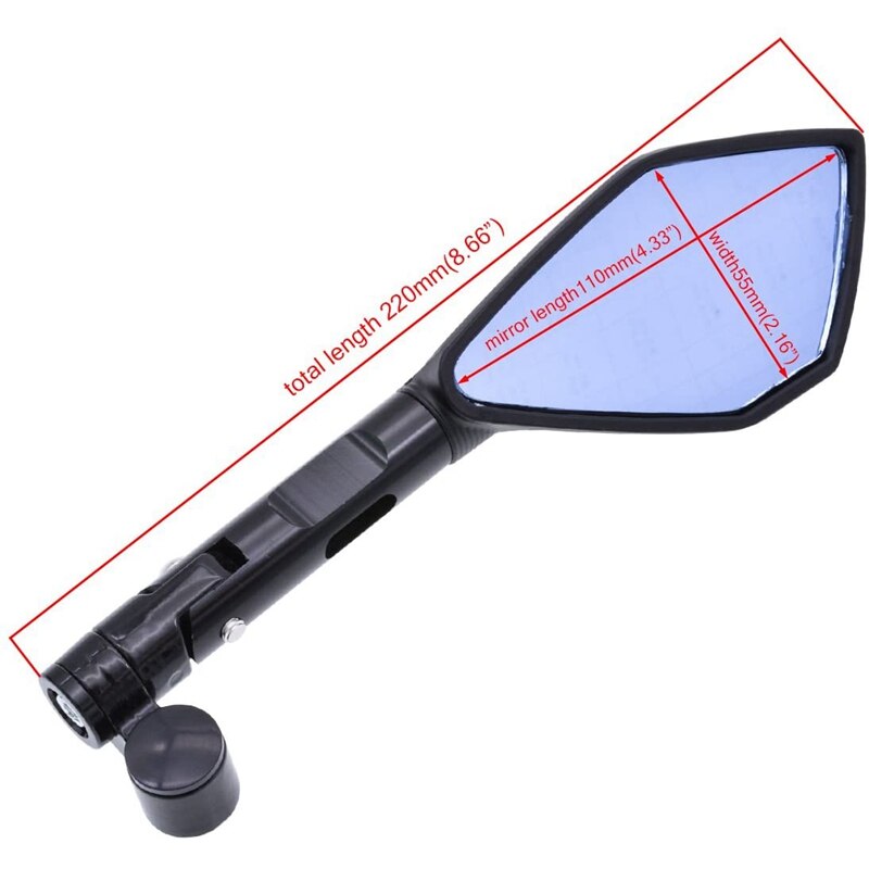 Espejo retrovisor de motocicleta, espejo Pentagonal inverso, accesorios para motocicleta, para Kawasaki Suzuki Honda Shengli
