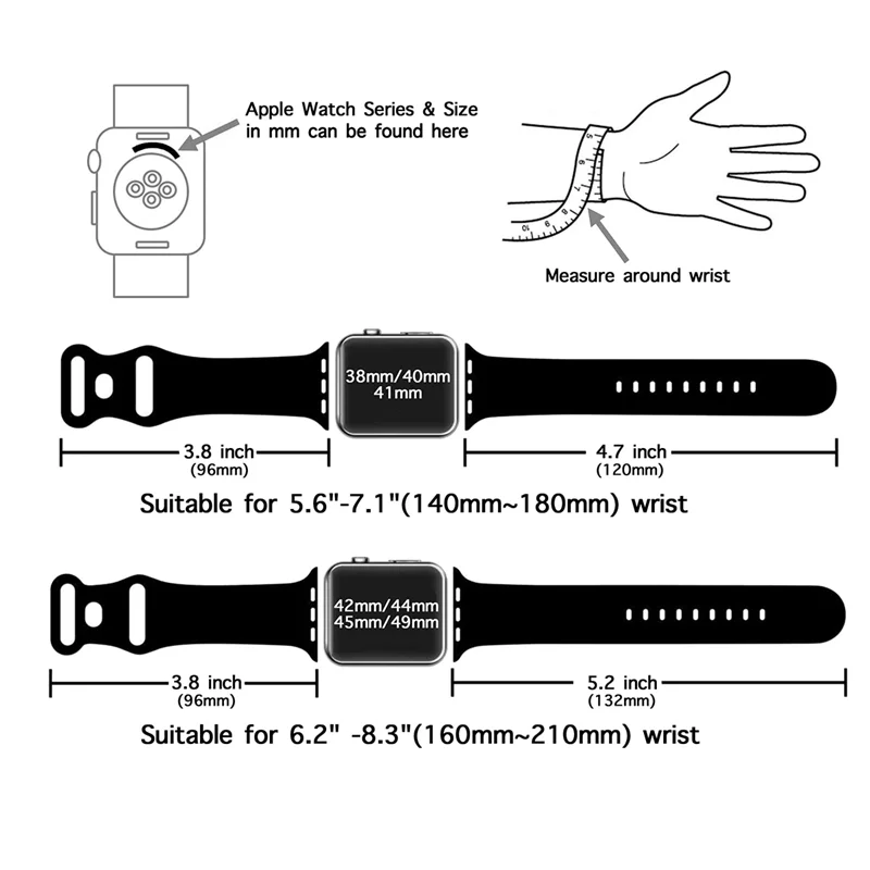 Siliconen band voor Apple Watch Series 3 5 6 SE 7 8 Ultra Sport rubberen horlogeband voor IWatch 38 42MM 40MM 44MM 41 45 49MM