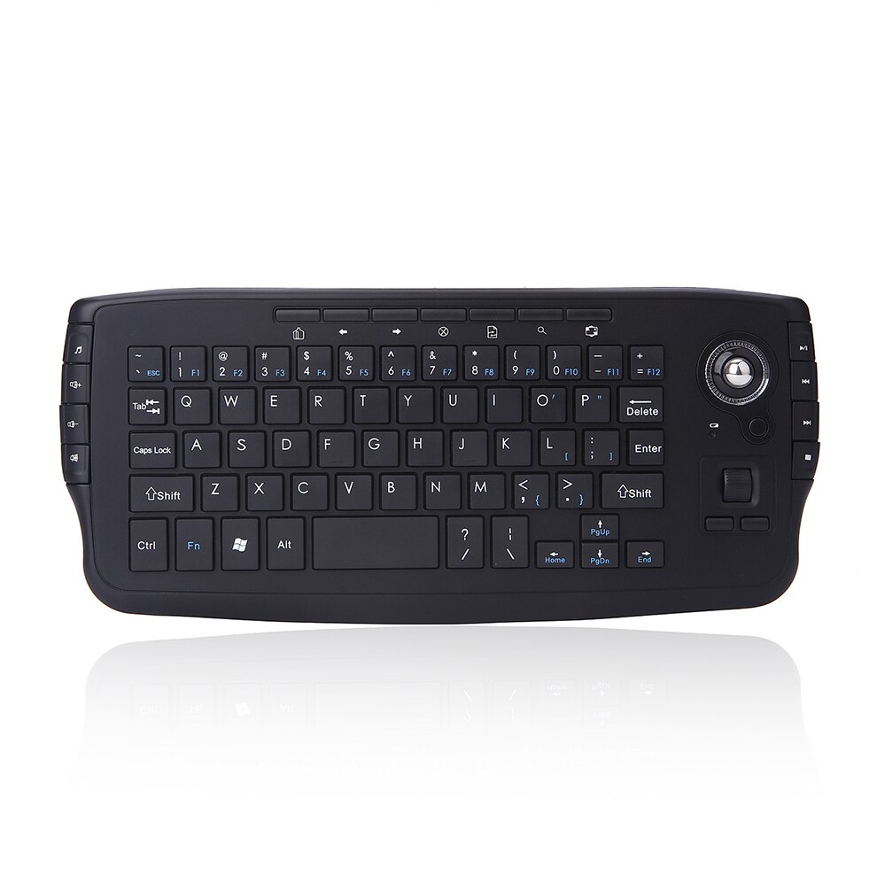 SeenDa-miniteclado sin cables para ordenador portátil y PC, teclado portátil multifunción con Trackball Air Mouse, decente, 2,4G: black