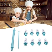 10 Stks/partij Plastic Hart Patroon Cookie Cutters Voor Fondant Carving Tool Cakevorm Embossing Gebruiksvoorwerp Bakken Decor Voor Keuken