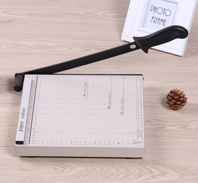 B5 papir foto cutter guillotine skæremaskine metal trimmer base 5-10 ark med gitterfarve tilfældigt