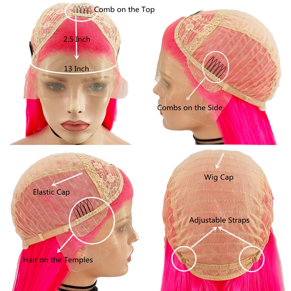 RONGDUOYI Natural Wave Lace Front Wig Red Hair Synthetic Lace Wigs for Women Cosplay Wig Natural Hairline High Temperature Fiber