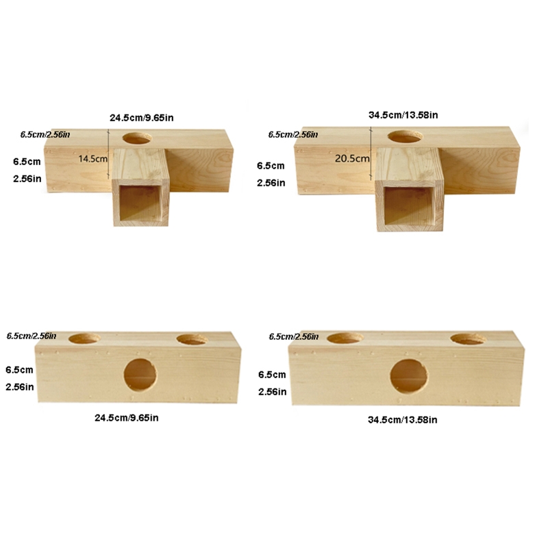 Holz Tunnel Chinchilla Versteck Kauen Spielzeug Spielen Zentrum für Igel Hamster Mäbenutzen Ratte Rennmaus Eichhörnchen 2 Arten Y5GB