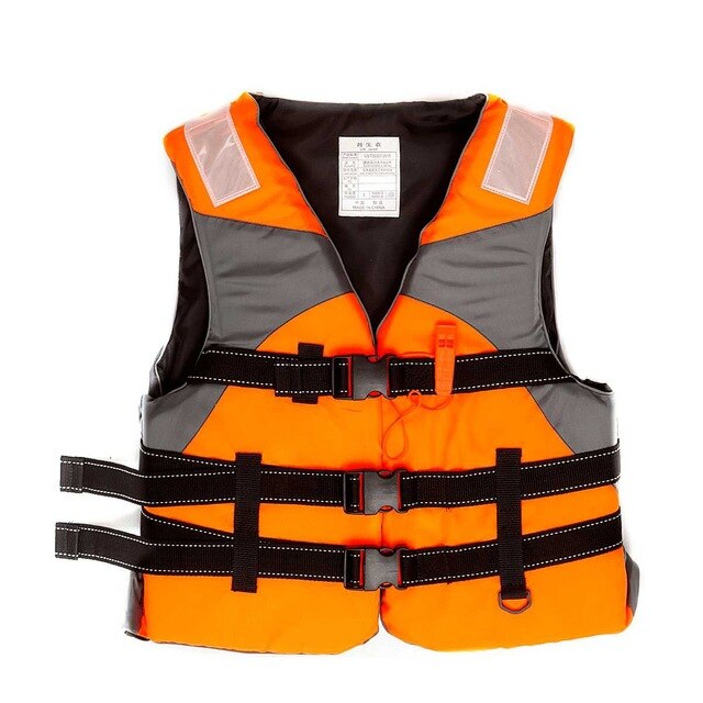 Adult Life Vest Life Jacket With Cross Belt Survival Whistle Outdoor Water Sports Swimming Surfing Boating Fishing Rescuing Tool: Orange