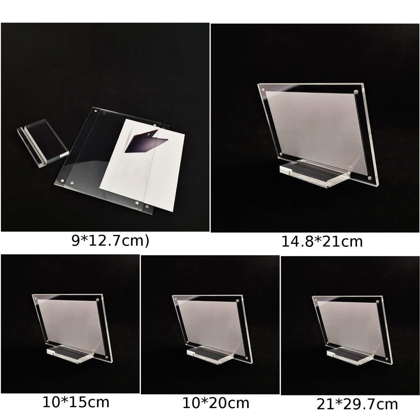 Akryl bordkort fotorammedesign plexiglas bordkort display stativ fotoramme til hjemmet gør-det-selv （ 5 tommer /a4/a5/a6 ）