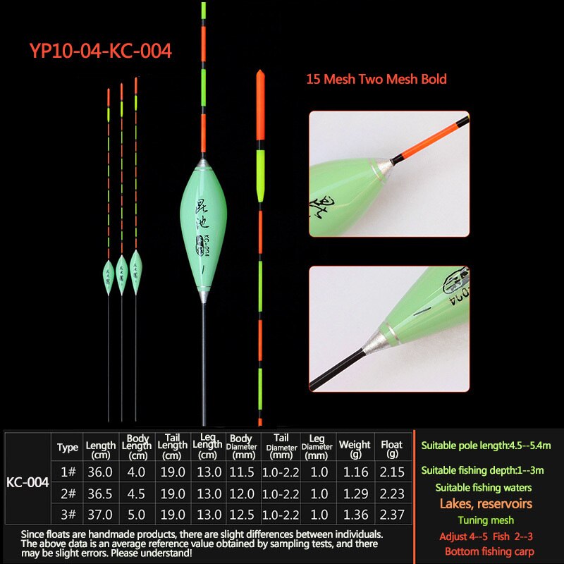 RQNQ Barguzinsky Fir Float Fishing Float Superfine Workmanship Freshwater Suits For All Kinds Of Fish Fishing Bobbers: YP10-04-KC004