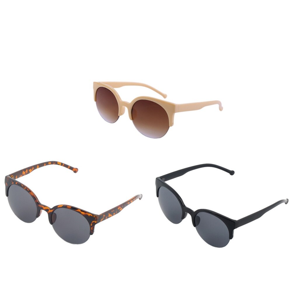 Modieuze Unisex Classic Ronde Vorm Cirkel Frame Semi-Randloze Zonnebril Eyewear Outdoor Mannen Vrouwen Zonnebril Unieke