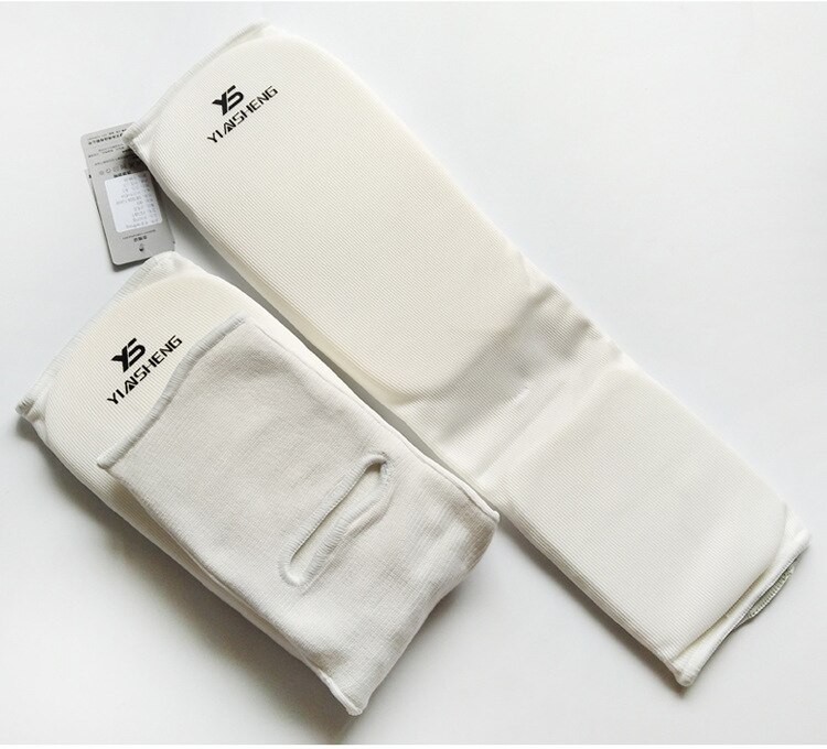 Thichen sport benskydd kickboxningsskydd taekwondo eva boxning leggings benbenen karate mma muay thai benskydd skydd: Vit / S