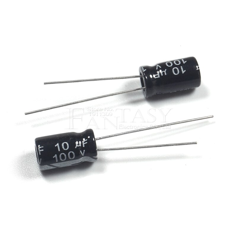 50 Uds 100V10UF 6X11mm 6,3*11 10UF 100V condensador electrolítico