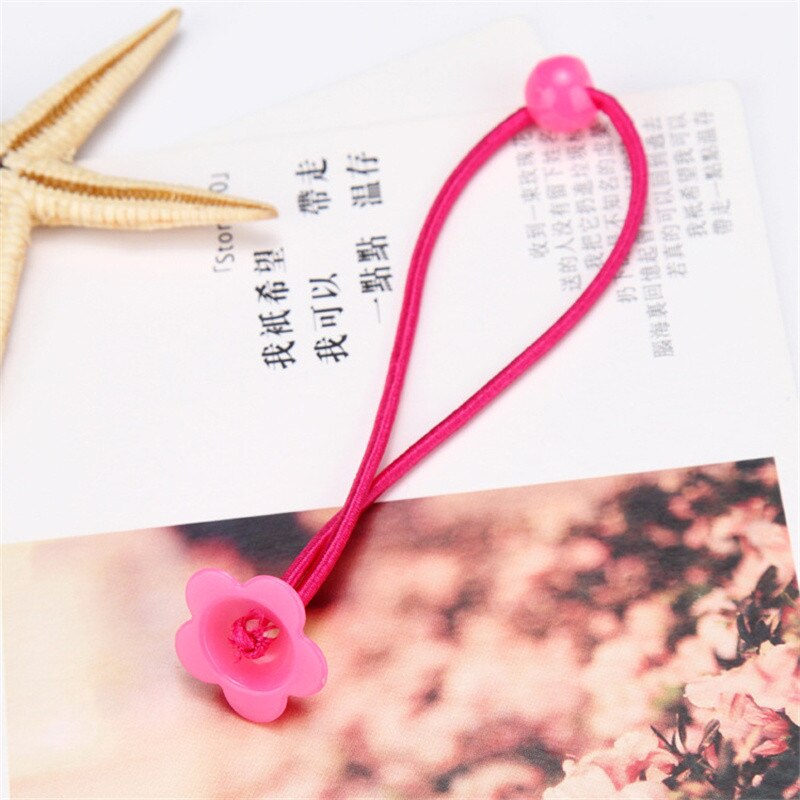 30 stuks elastische haarbanden voor meisjes, diy bloemenhaarband, touwring, lintversieringen, paardenstaarthouder, haaraccessoires: Rozenrood