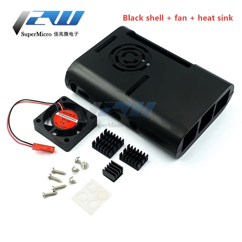 Raspberry Pi 4! Development board ABS Pi shell Raspberry Pi 4B can install cooling fan to protect the case: BK shell fan heat