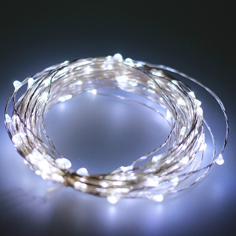 1 stk 2m 20 led 3m 30 led mini led kobbertrådssnor fe led lys til jul bryllupsfest dekoration usb powerd: Hvid / 2m
