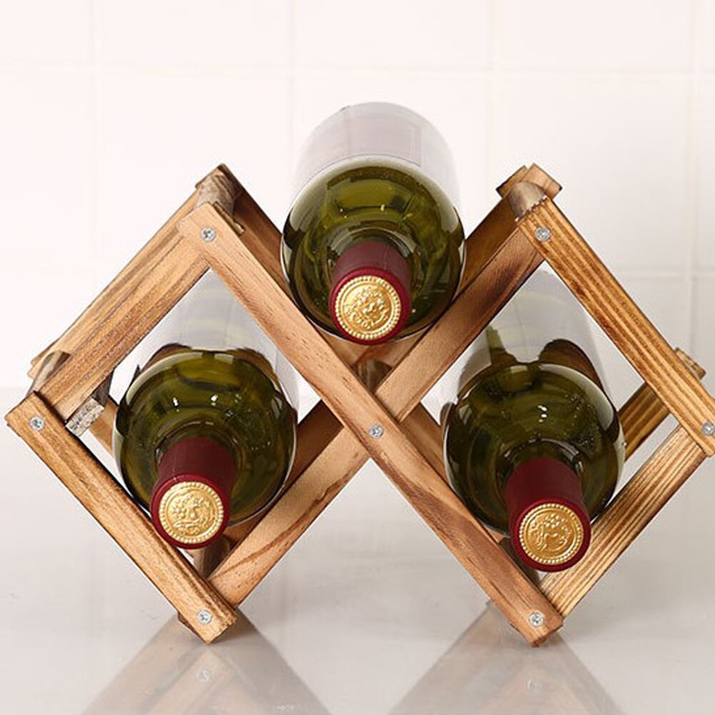 Estantes plegables de madera para vino, soportes de armario para botellas, estante de madera, organizador de almacenamiento para vitrina retro