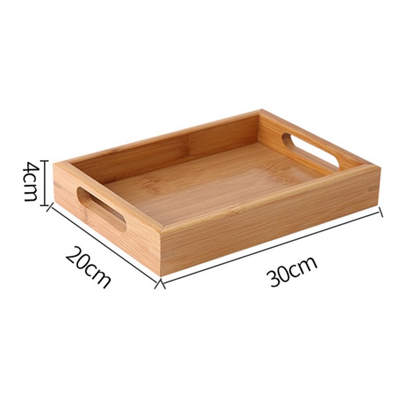 Bamboo Wooden Rectangular Tea Tray Solid Wood Serving Tray Tea Cup Food Tray Wooden Hotel Dinner Plate: KN18825-M
