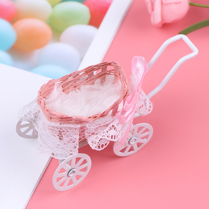 1pc Cute Doll House Decor Miniature Accessories Baby Carriage Model Doll Houses Accessories Toys