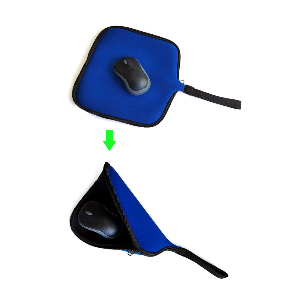 2 in 1 Foldable Mouse Pad with Mouse Bag Function Portable Water-proof Multifunction Mause Bag Expandable Mice Bag for Laptop