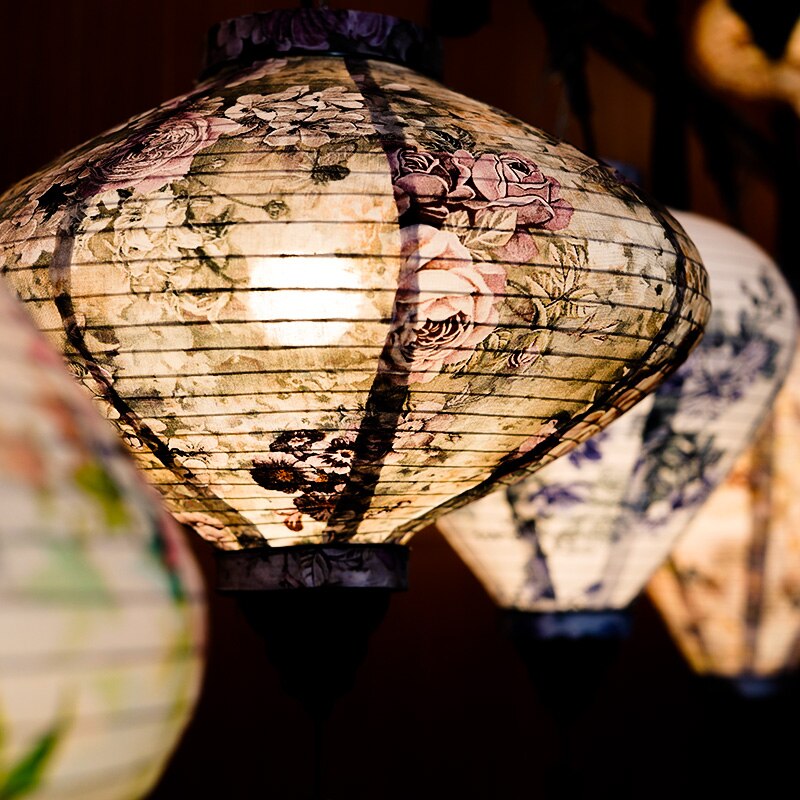 12/14 tums kinesiska sidenlyktor japan vietnam mid-höstlykta för utomhus vårfestival fest hängande dekor palatslykta