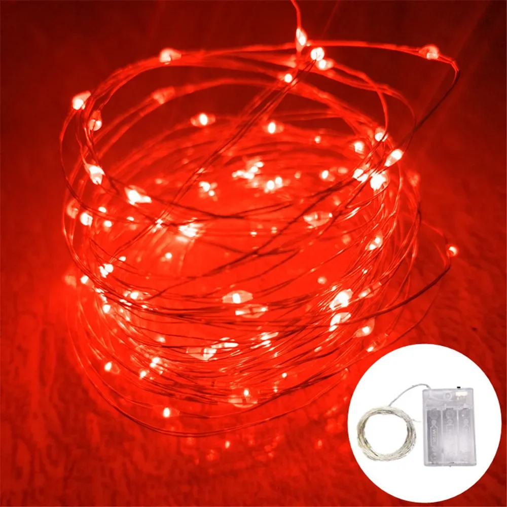 10/5M LED-kerstverlichting op batterijen Koperdraad Garland Lichtslingers Outdoor Garden Party Wedding Lights Christmas Decor: YELLOW / 350W