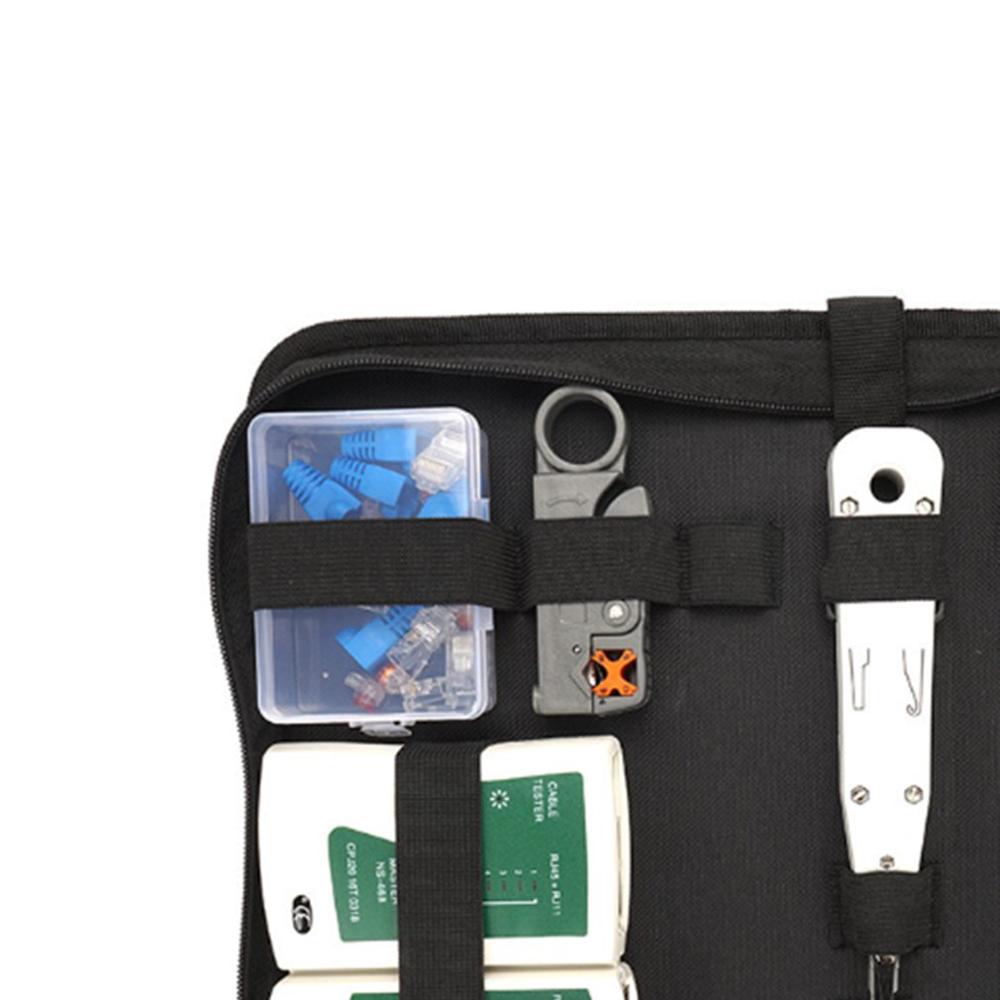 14pcs/Set Computer Network Repair Tool Kit LAN Cable Tester Wire Cutter Screwdriver Pliers Crimping Maintenance Tool Set Bag