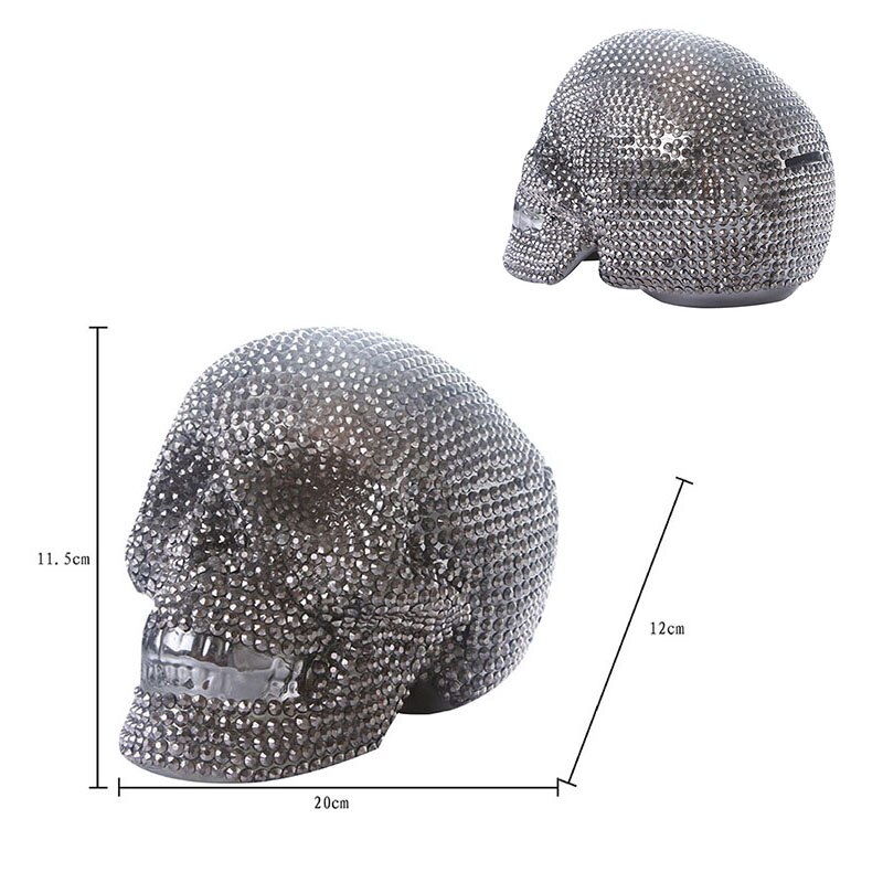 HeyMamba Gold Human Skull Statue Sculpture Resin Skull Modern Home Halloween Decoration: RS-8184