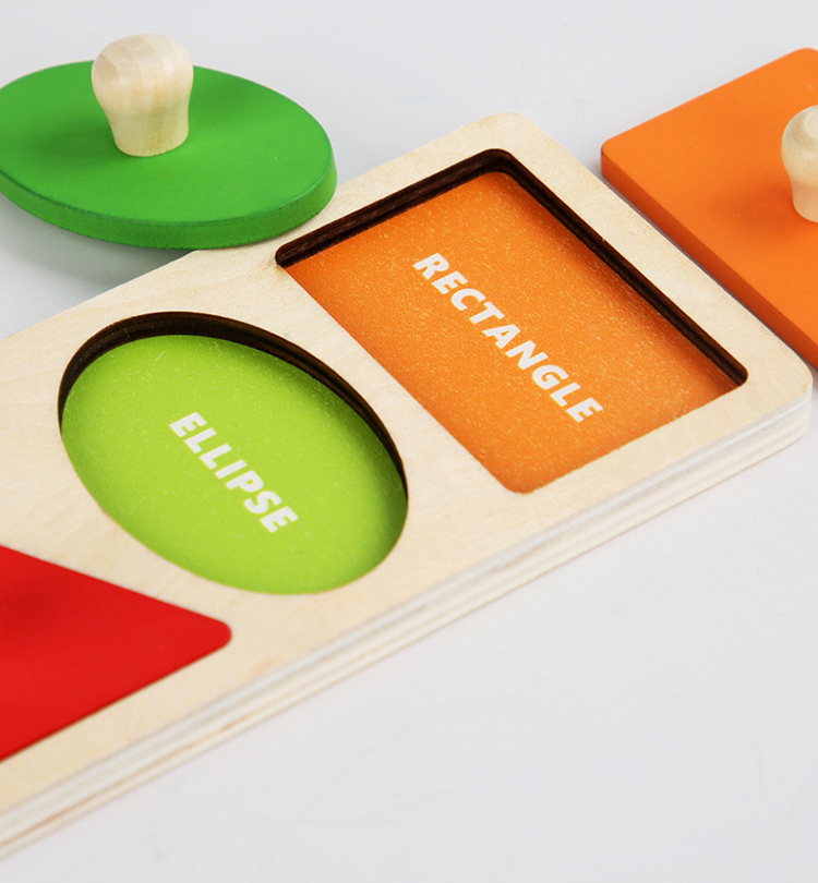 Wooden Montessori Geometric Puzzle Peg Board,Early Education Sensorial Toy for Toddlers Shape And Color Sorting Toys For Baby