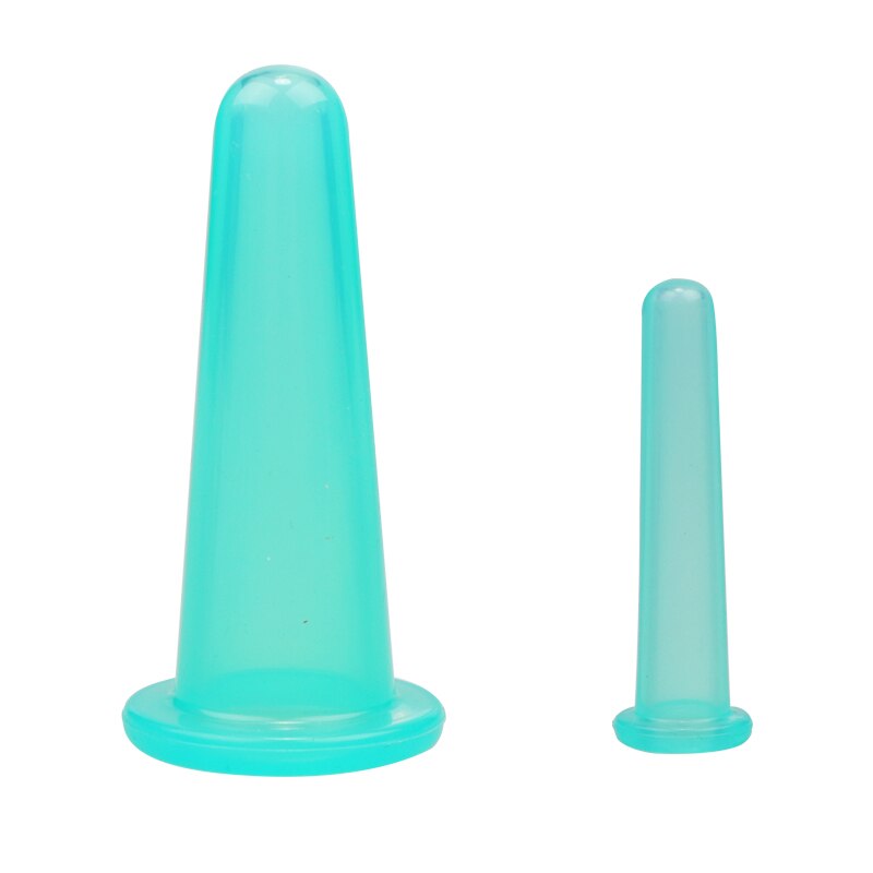 4Pcs Pot Siliconen Vacuüm Cupping Blikjes Voor Massage Ventouse Anti Cellulite Zuignappen Gezicht Lichaam Pijn Massage Masajeador: 2PCS Green
