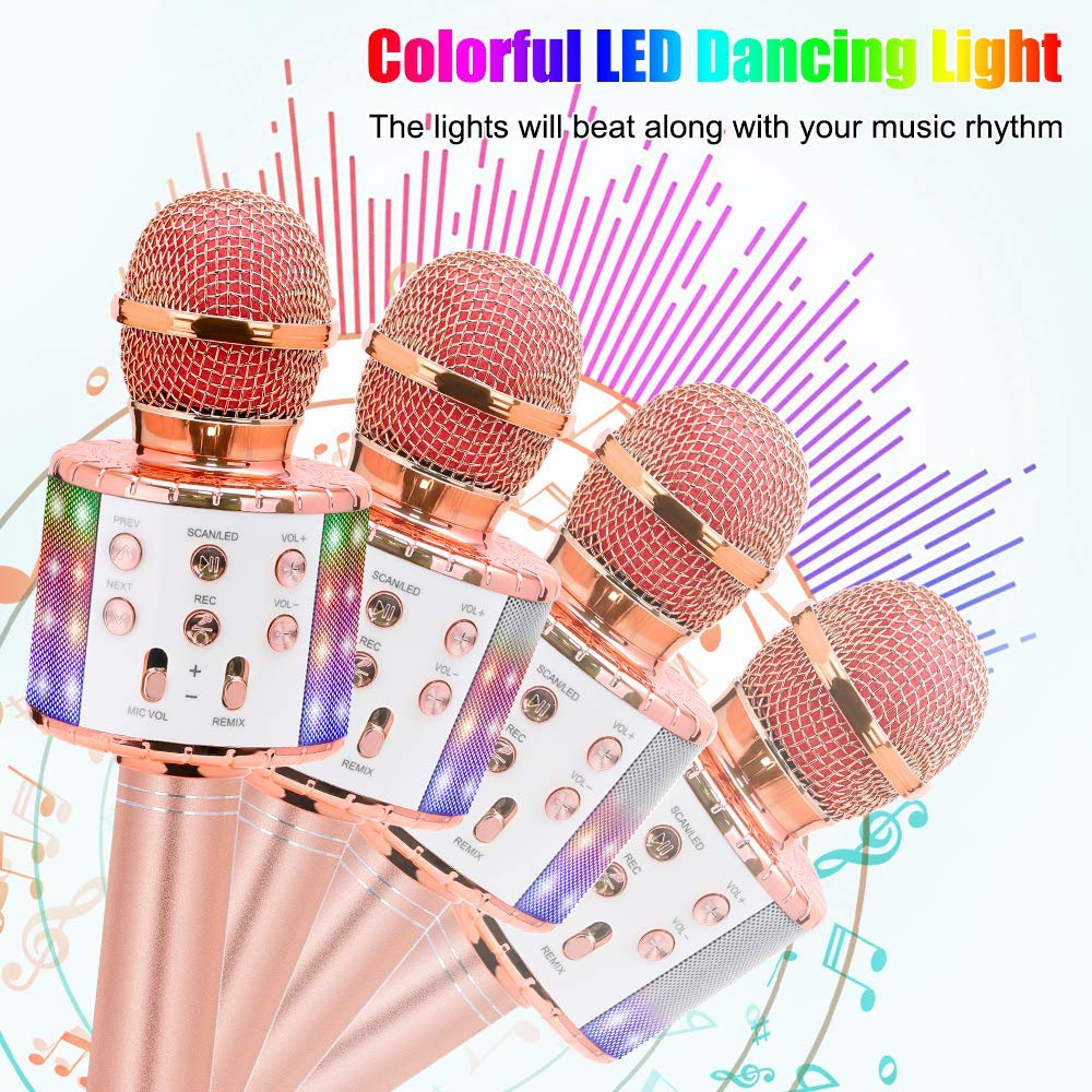 Micrófono de Karaoke Bluetooth 4 en 1 inalámbrico, máquina de altavoz portátil, reproductor de KTV doméstico de mano con función de grabación