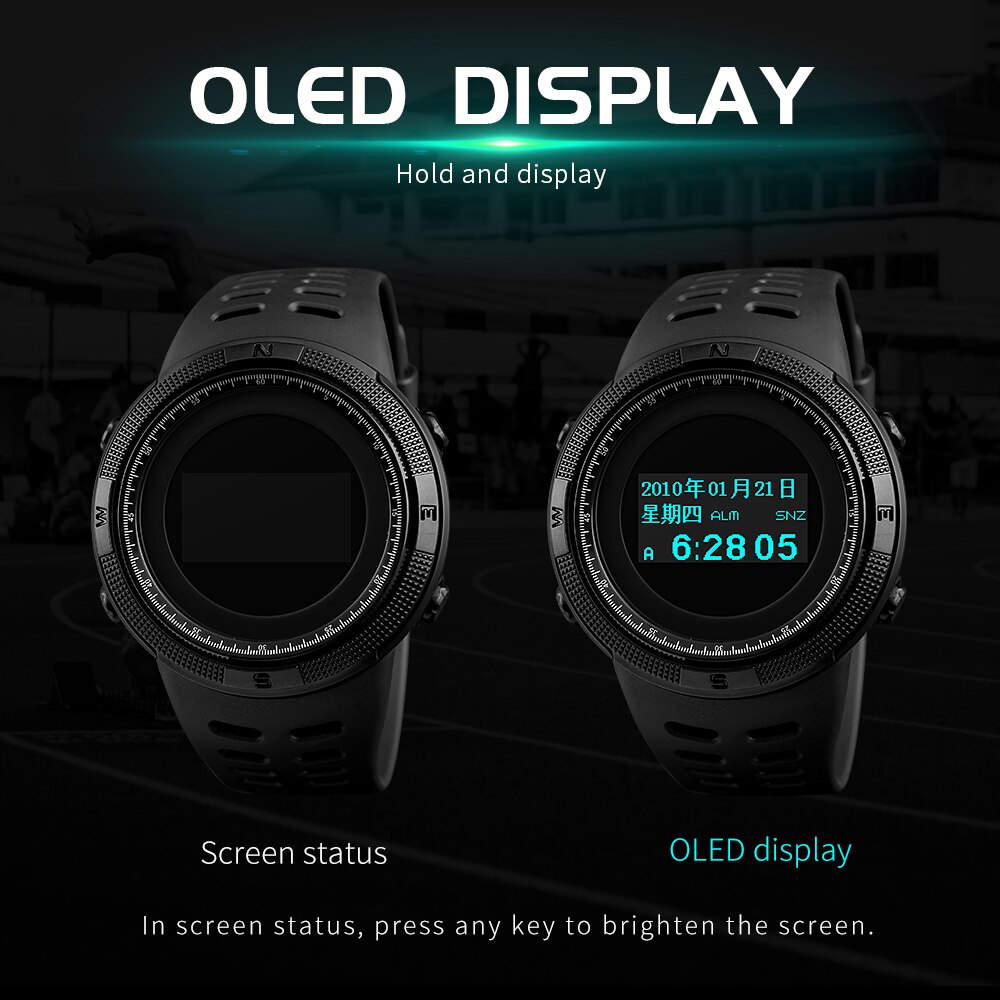 SKMEI draussen Kompass Uhr Männer Sport Digitale Armbanduhren Herren Chrono 2 Zeit Männlichen Uhren Datum Woche Stunde Relogio Masculino 1360