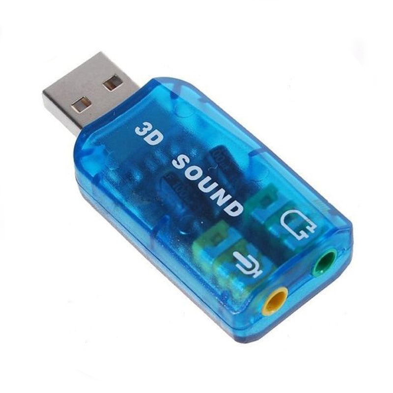 1 pc USB Sound Card External 5.1-Channel w/3.5mm Headphone and Microphone Jack Interface,Computer Stereo Mic Audio USB Converter
