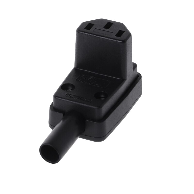 W3JB 90 Degree Angled IEC 320 C13 Female Plug AC 10A 250V Power Cord Cable Connector
