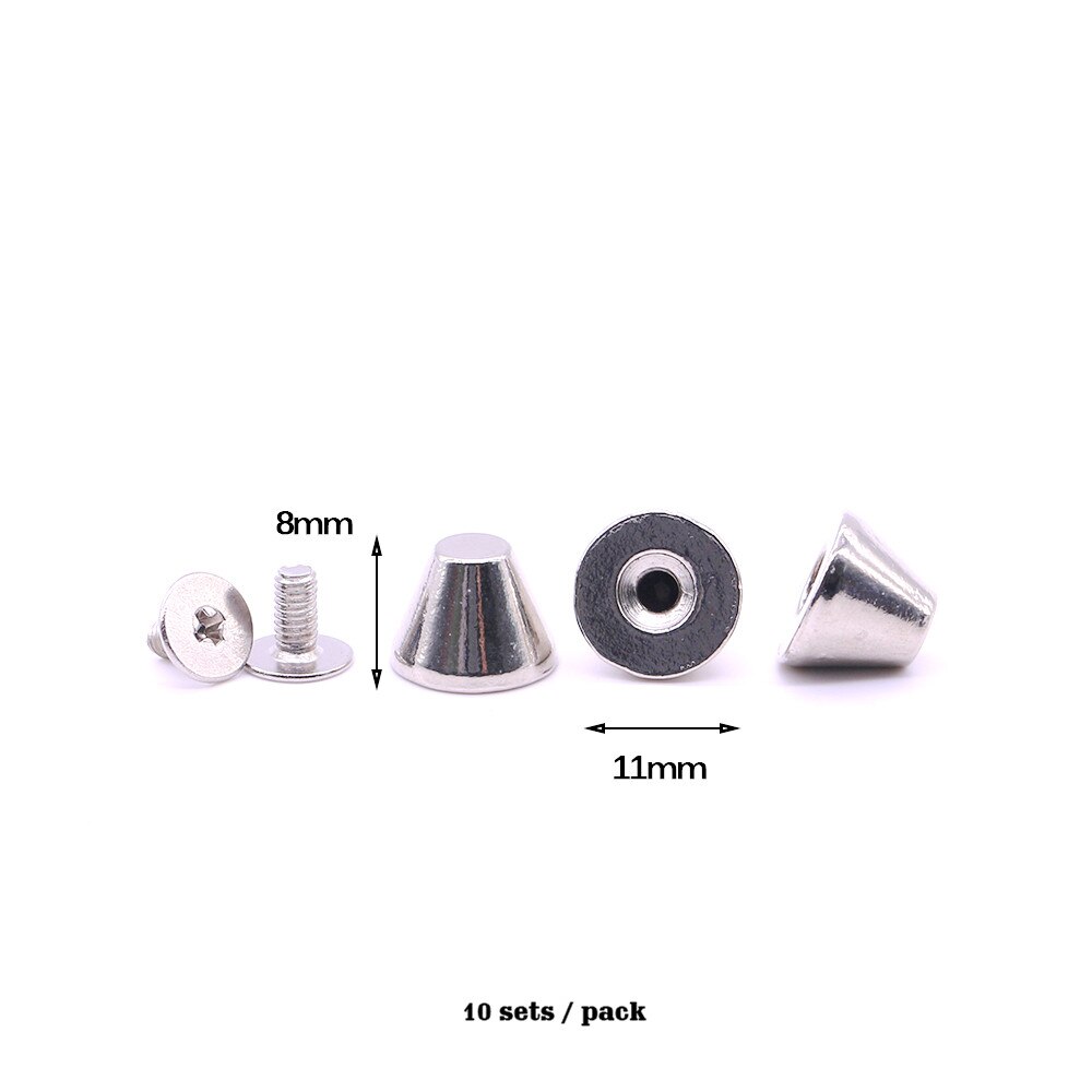 Screw Rivets 10 sets/pack Square rivet metal studs for shoes Silver pyramid moulds rivet B-06: Antique Silver