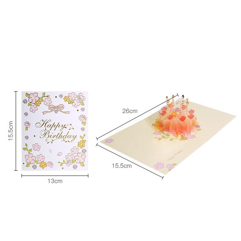 Happy birthday postcard greeting card 3D card birthday custom greeting invitation card E3Q0