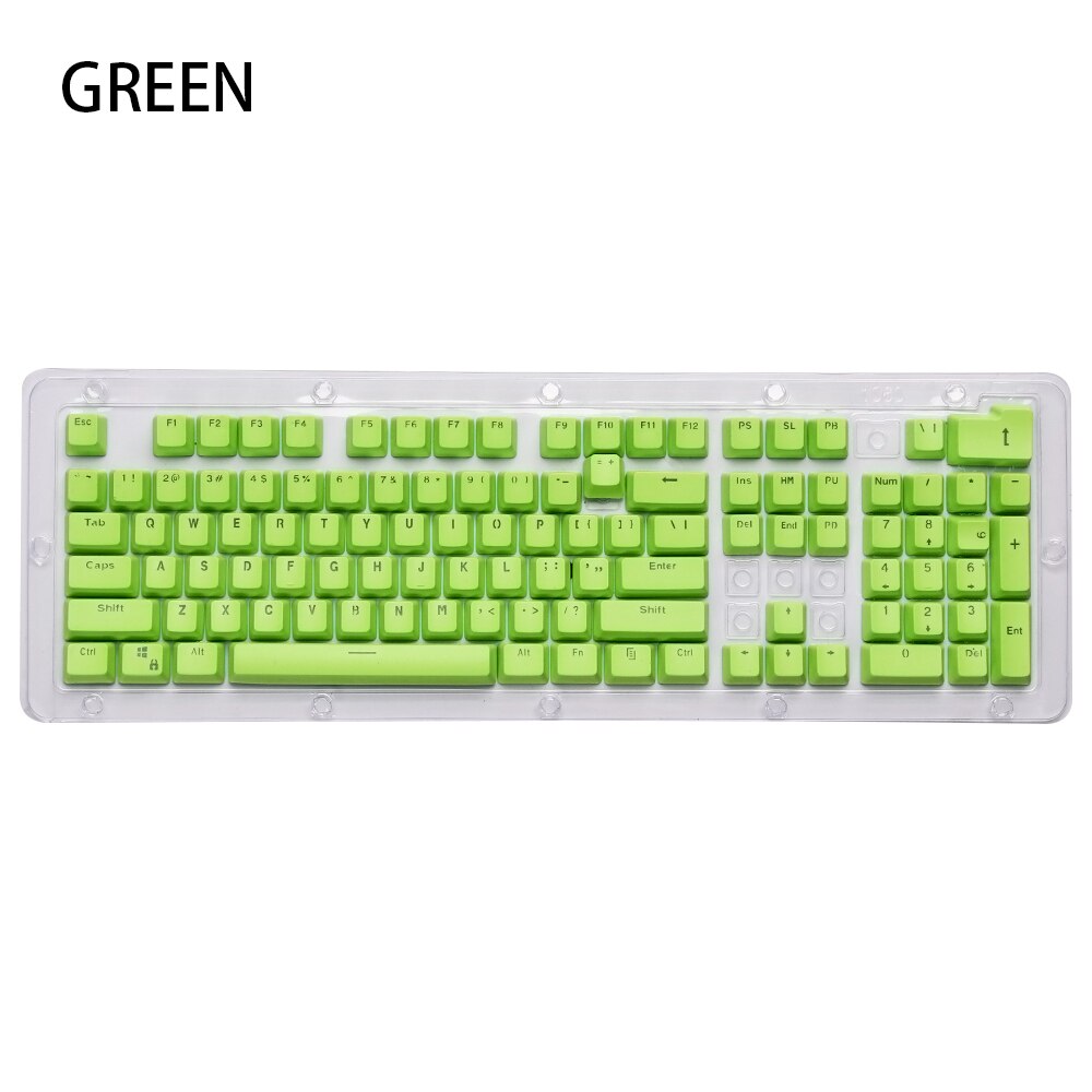 1Set 443*152*30mm Universal PBT 104 Keys Dual-color Backlit Mechanical Keyboard Keycap DIY Keyboard Accessories: Green